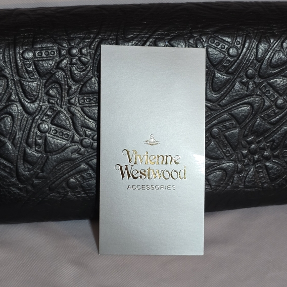 Vivienne Westwood Orb Fever Black Embossed Leather Continental Long Wallet - Picture 9 of 14